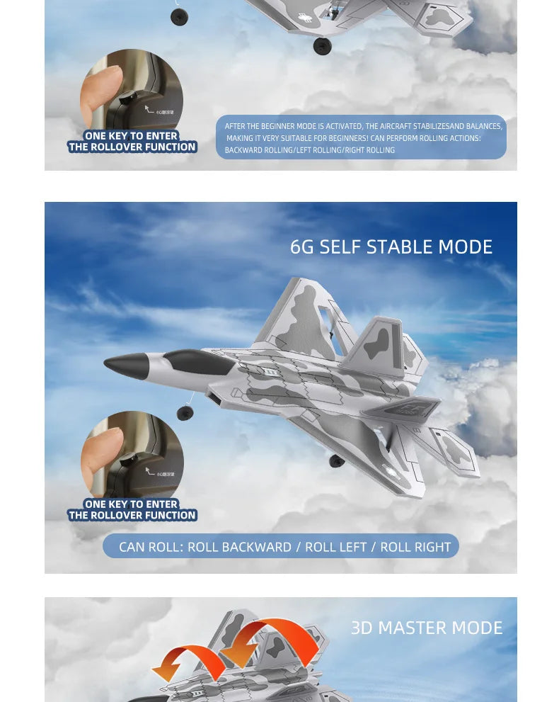 Bm22 rc f22 plane raptor 4ch Large Fighter Jet Fixed-wing Remote Control Foam Glider Electric Model Airplane Toys rc rtf