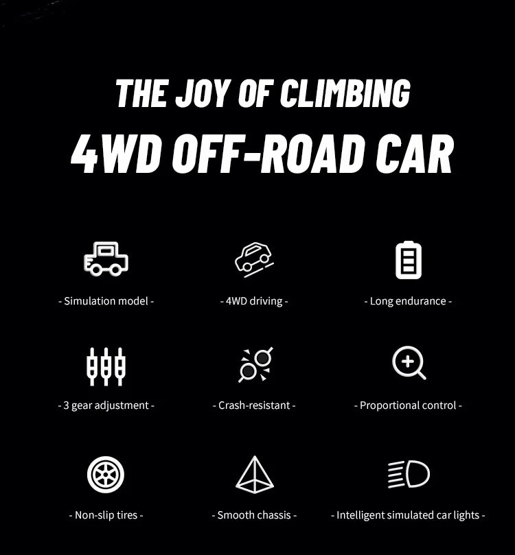 C8809 1/18 RC Car 2.4G Remote Control Crawler 4WD Electric Climbing Off-Road Model Car Toys for Children