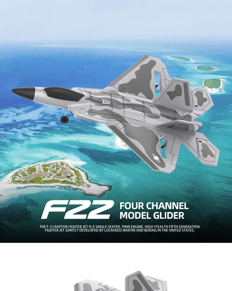 Bm22 rc f22 plane raptor 4ch Large Fighter Jet Fixed-wing Remote Control Foam Glider Electric Model Airplane Toys rc rtf
