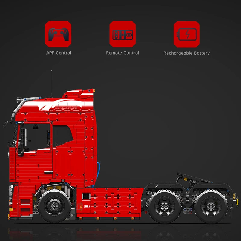 Mould King 19015 Technical Truck Toys The Remote Control FH16 Pneumatic Tractor Building Block Assembly Car Brick Set Kids Gift