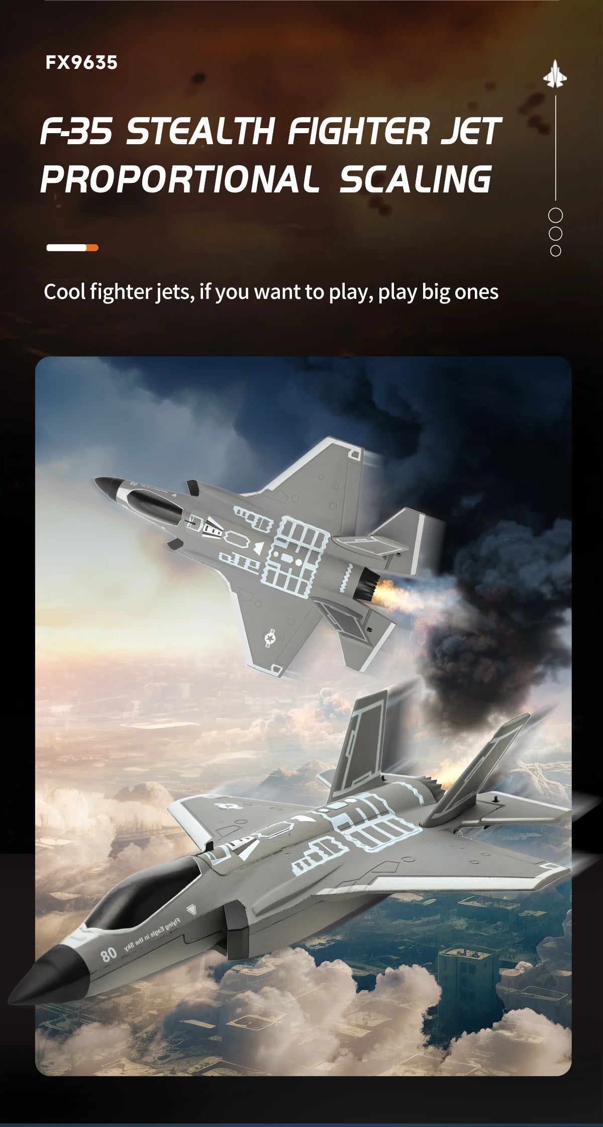 F35 Fighter Jet RC Plane FX9635 4CH Remote Control Airplane High Brushless Stunt Flying Glider Model Toys for Adults Boys Gift