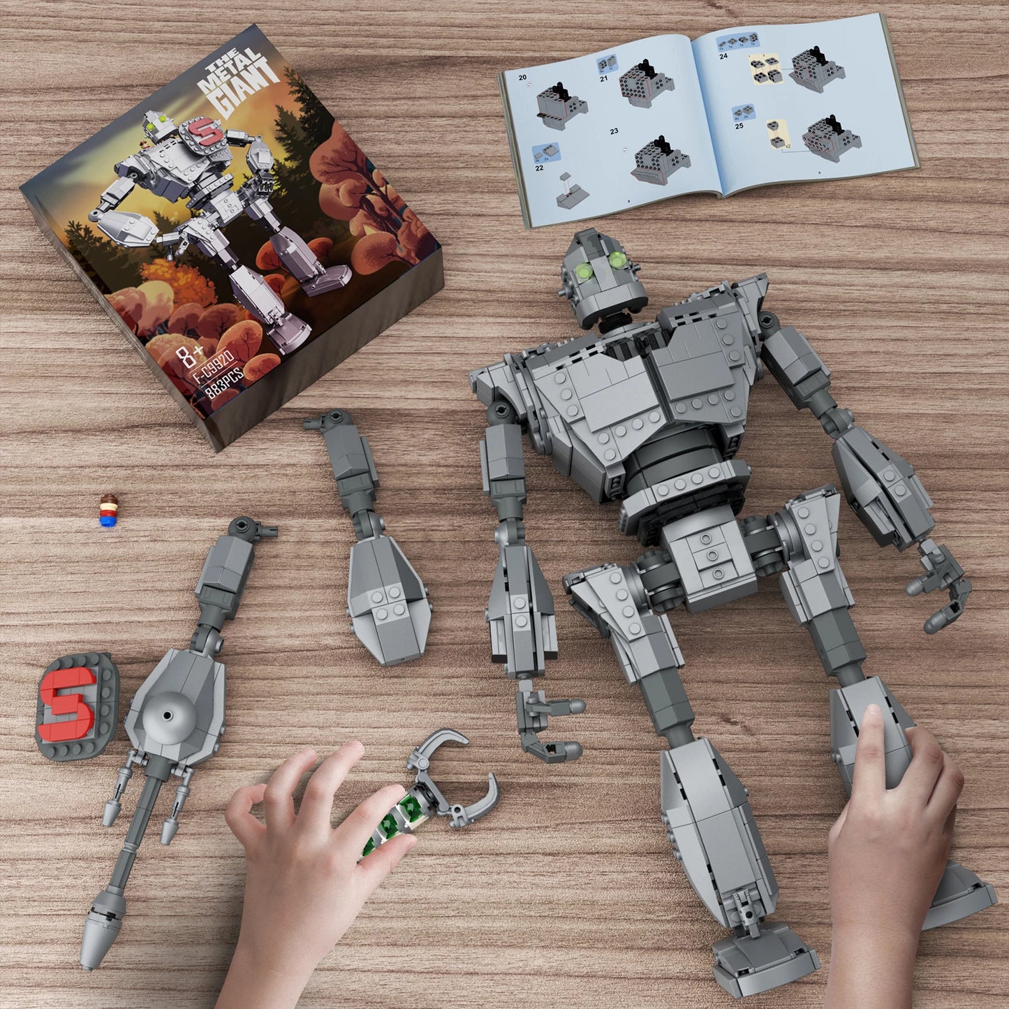 883PCS The Metal Giant Building Block Toy Set Classic Action Robot Figure Block Model Christmas Gifts for Movie Fans