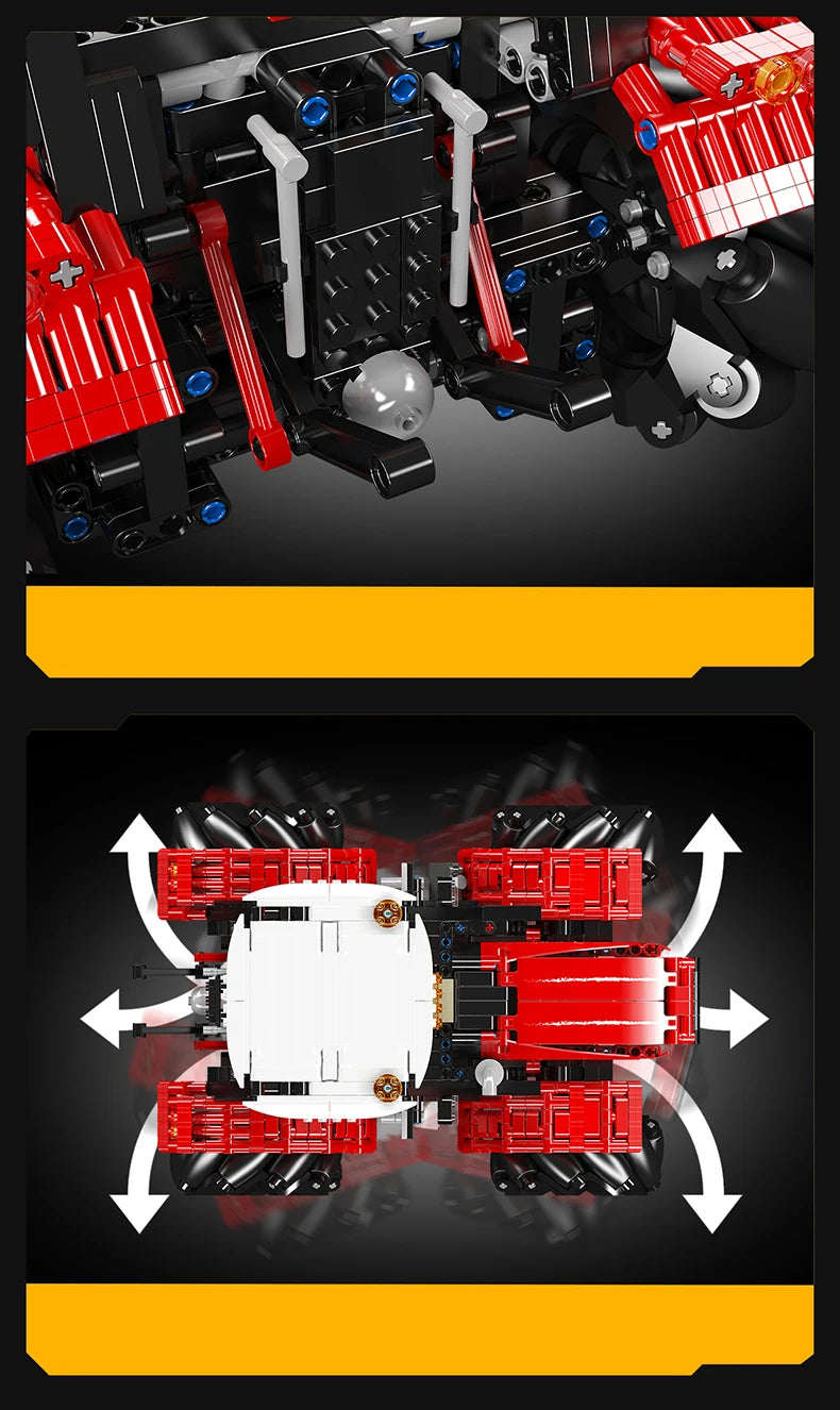 Mould King 18037 Technical Truck Toys The Remote Control Wheeled Tractor Building Block Assembly Car Brick Kids Christmas Gift