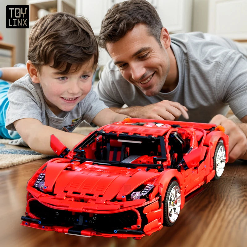 3380PCS Technical Red GT Super Speed Sport 1:8 Car Model Building Blocks City Famous Racing Vehicle Bricks Toys for Kid Gifts