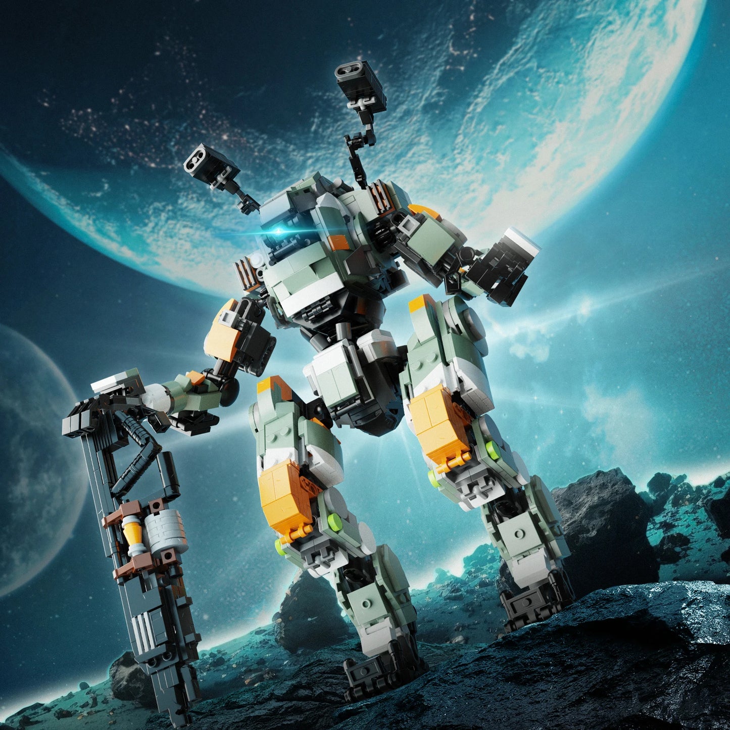 Vanguard Class Titan Building Block Set Mech Fighter Robot Block Toys Christmas Collection Gifts for Movie Fans Kids Adults