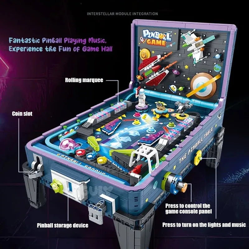 2309PCS Pinball Game Table Building Blocks Toys Model Assembly Board Games Machine Bricks Sets DIY Toys Kids Christmas Gifts