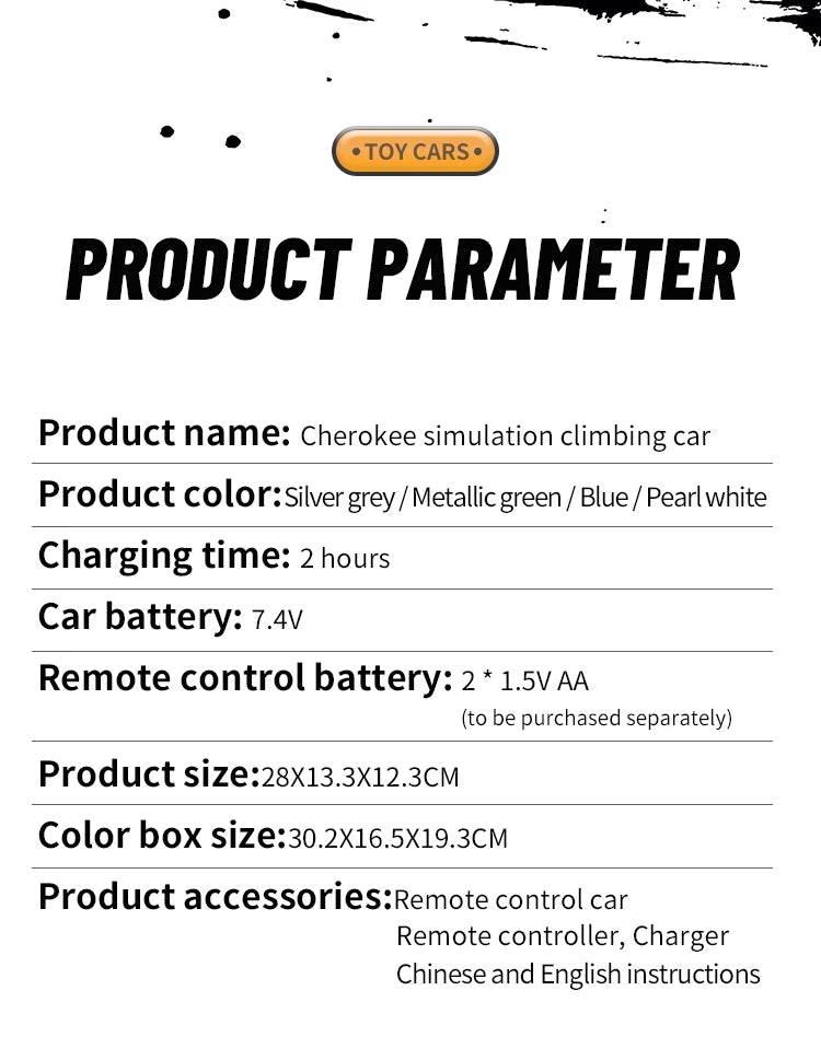 C8809 1/18 RC Car 2.4G Remote Control Crawler 4WD Electric Climbing Off-Road Model Car Toys for Children