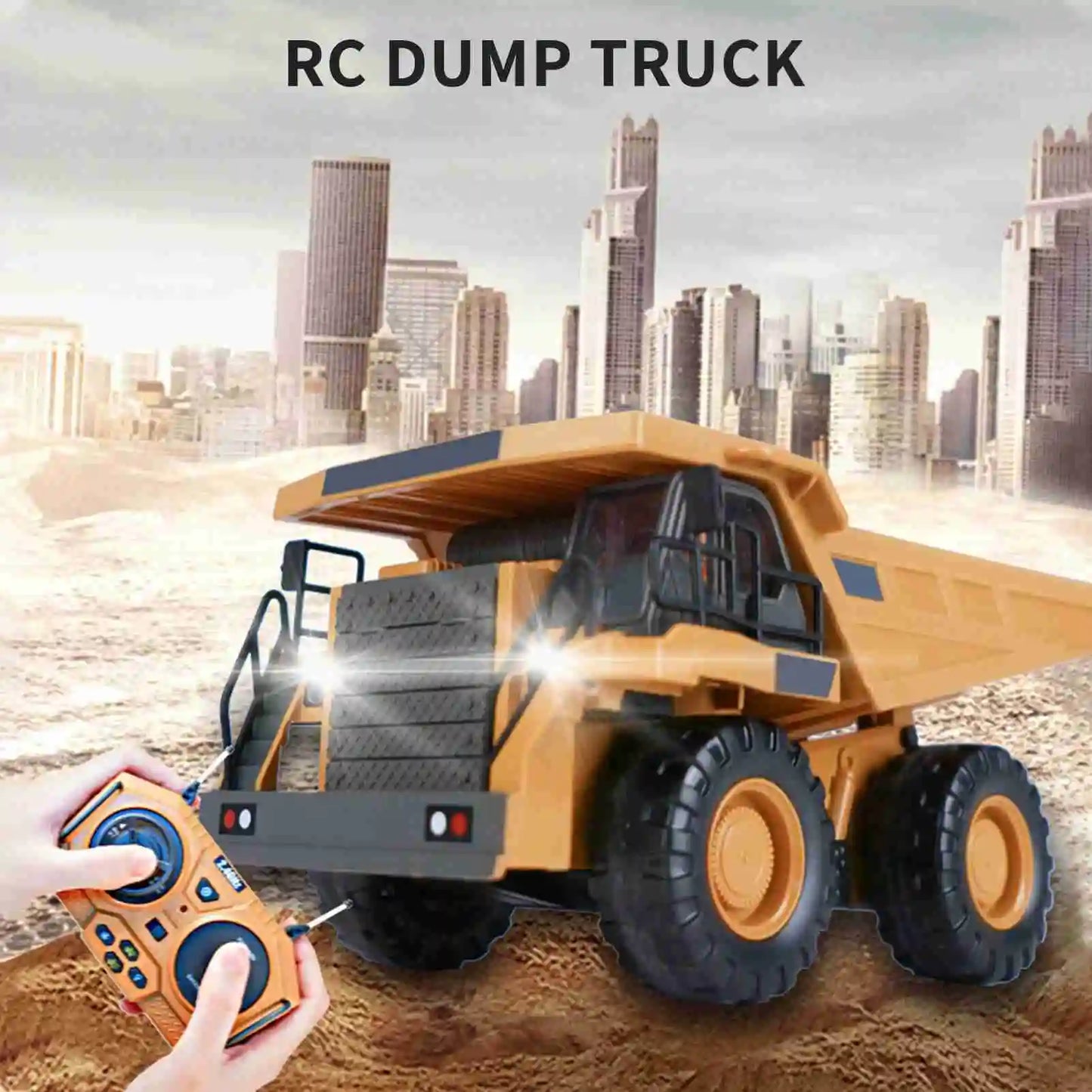 RC Dump Truck 1/24 2.4GHz 9CH RC Construction Truck Engineering Vehicles Educational Toys for Kids with Light Music