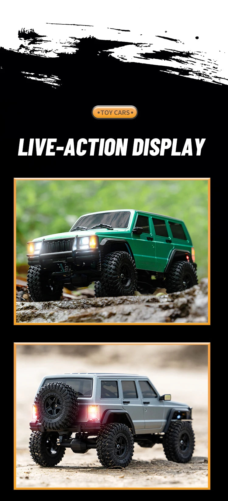 C8809 1/18 RC Car 2.4G Remote Control Crawler 4WD Electric Climbing Off-Road Model Car Toys for Children