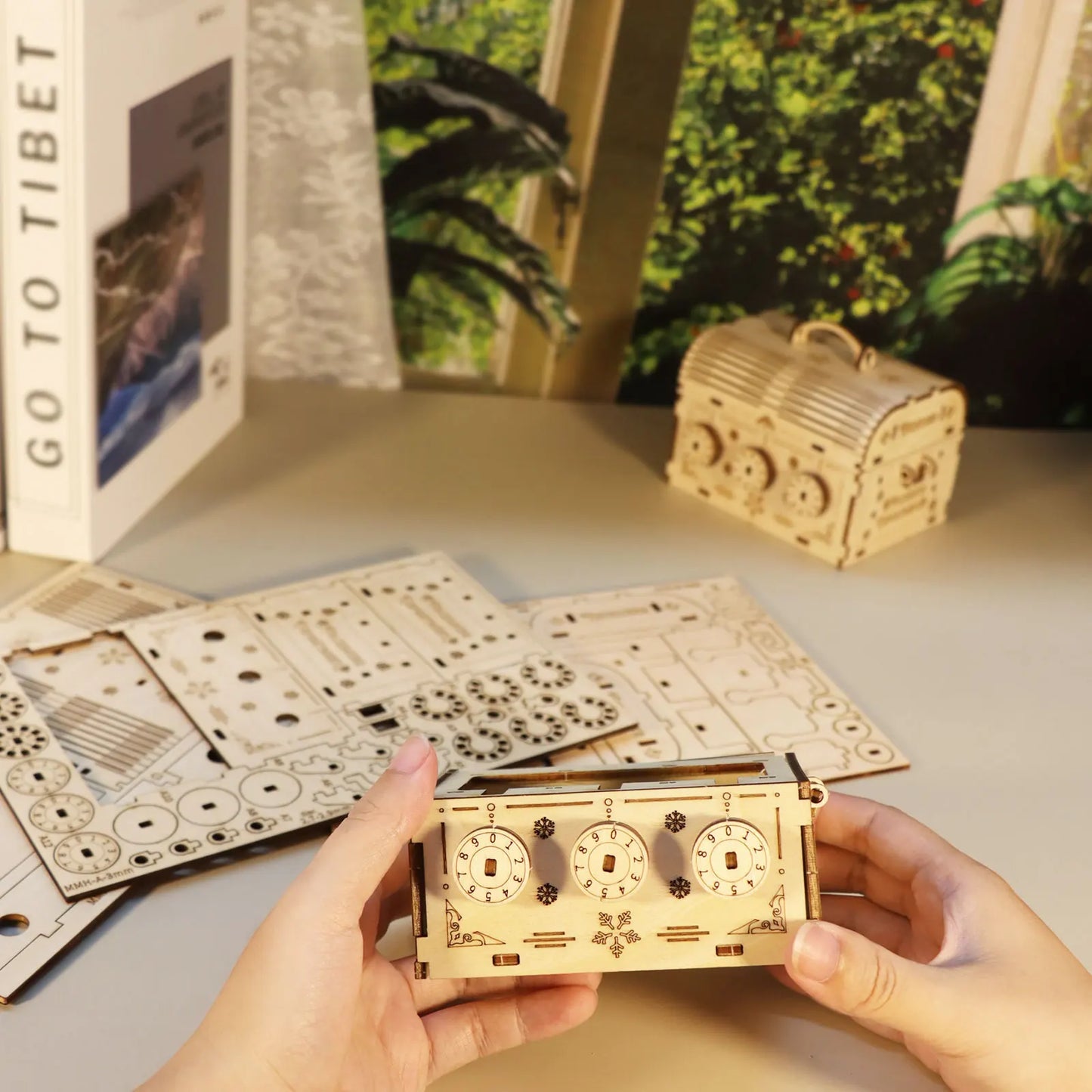 3D Wooden Puzzle DIY Treasure Box Model Building Kits Brain Teaser Projects for Adult Christmas Gifts