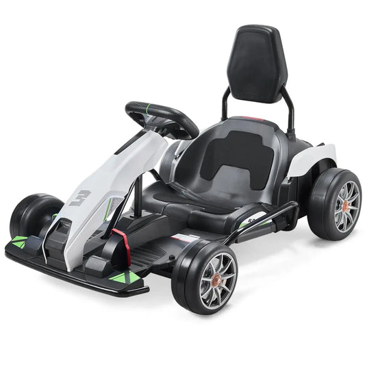 SucceBuy 24V 9Ah Electric Pedal Go Kart Portable Outdoor Race Toy with 200W Motor Adjustable Speed & Brake for Kids Play Toys