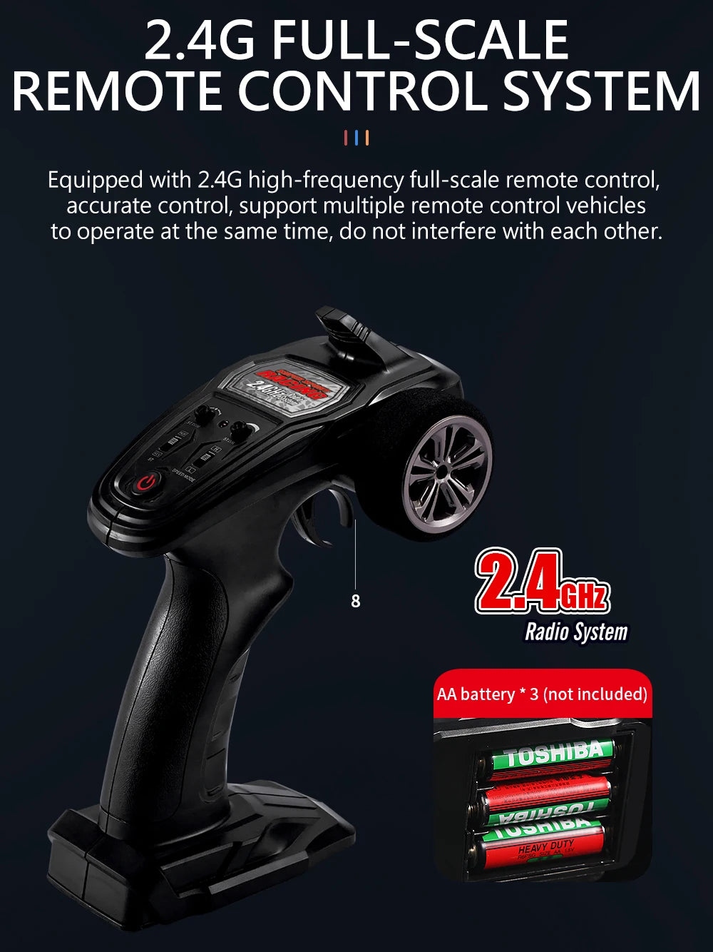 40KM/H High Speed KF15 1:16 RC Car 2.4G Remote Control Truck Electric Off-Road Drift Racing Car Toys