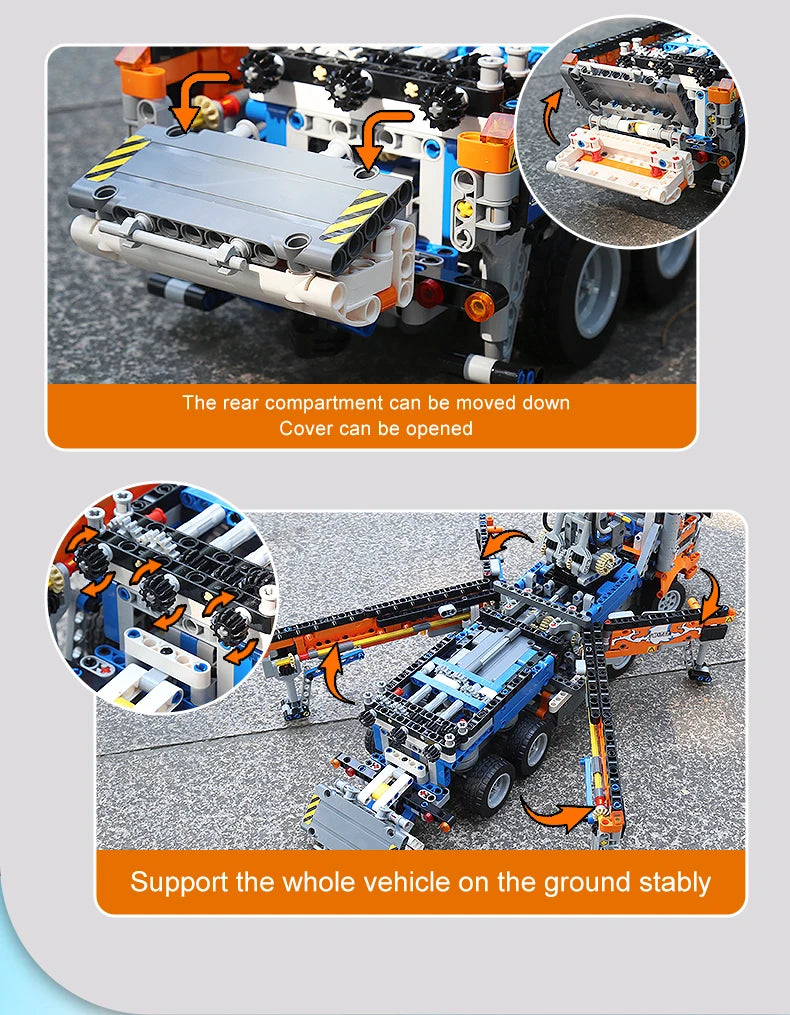 Mould King 19014 Technical Truck Toys The MOC-89879 Pneumatic Concrete Pump Truck Building Block Brick Set Kids Christmas Gift