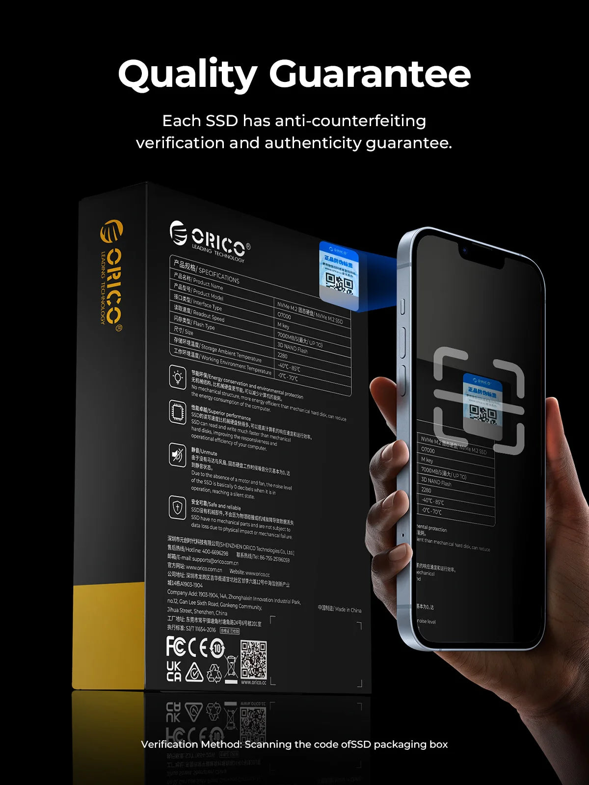 ORICO 2TB NVMe SSD PCIe 4.0 Up to 7400MB/s, M.2 SSD 2280 PCIe 4.0X4 Internal Solid State Drive SSD for Gamers and Creators-O7000