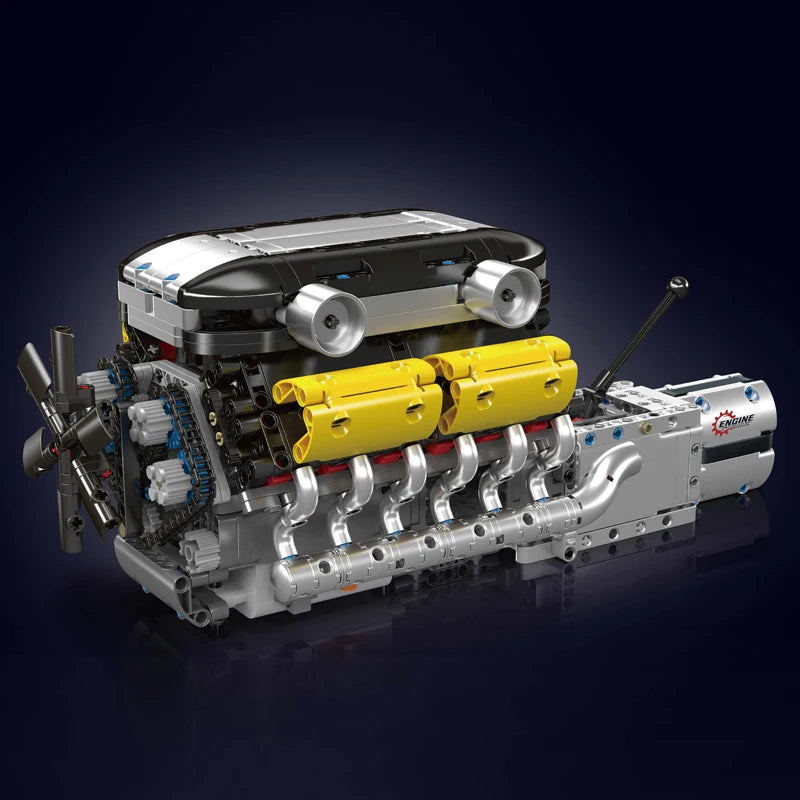 Mould King 10202 The Supercar V12 Engine + Transmission Building Block Set Technical Car Engine Brick Toys Kids Christmas Gift