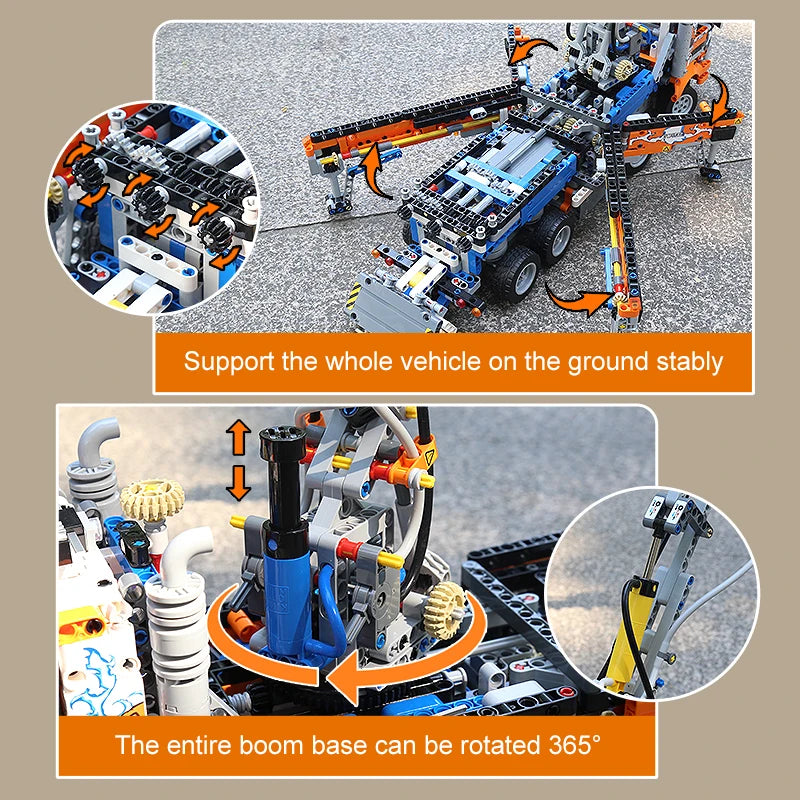 Mould King 19014 Technical Truck Toys The MOC-89879 Pneumatic Concrete Pump Truck Building Block Brick Set Kids Christmas Gift