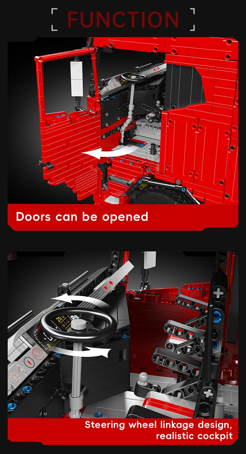 Mould King 19015 Technical Truck Toys The Remote Control FH16 Pneumatic Tractor Building Block Assembly Car Brick Set Kids Gift