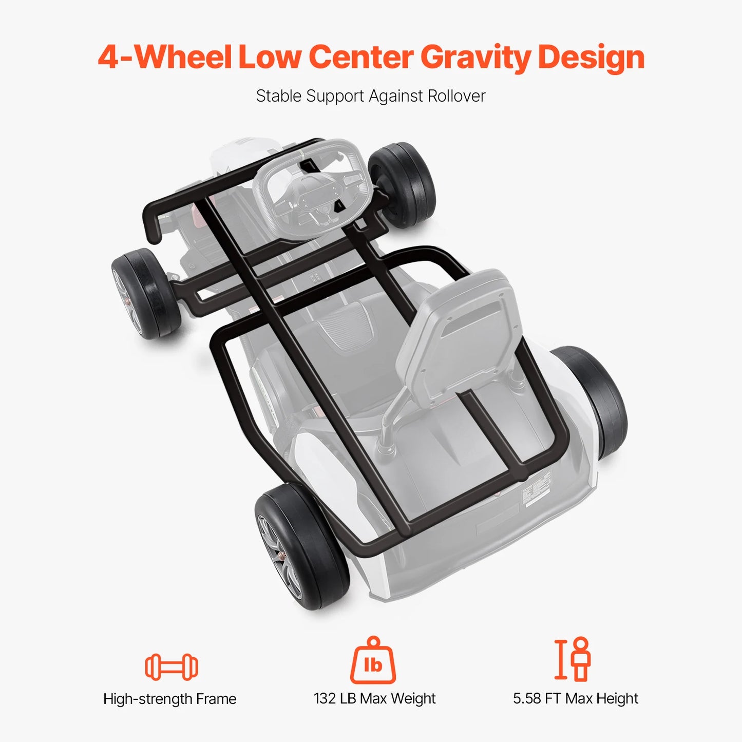 SucceBuy 24V 9Ah Electric Pedal Go Kart Portable Outdoor Race Toy with 200W Motor Adjustable Speed & Brake for Kids Play Toys