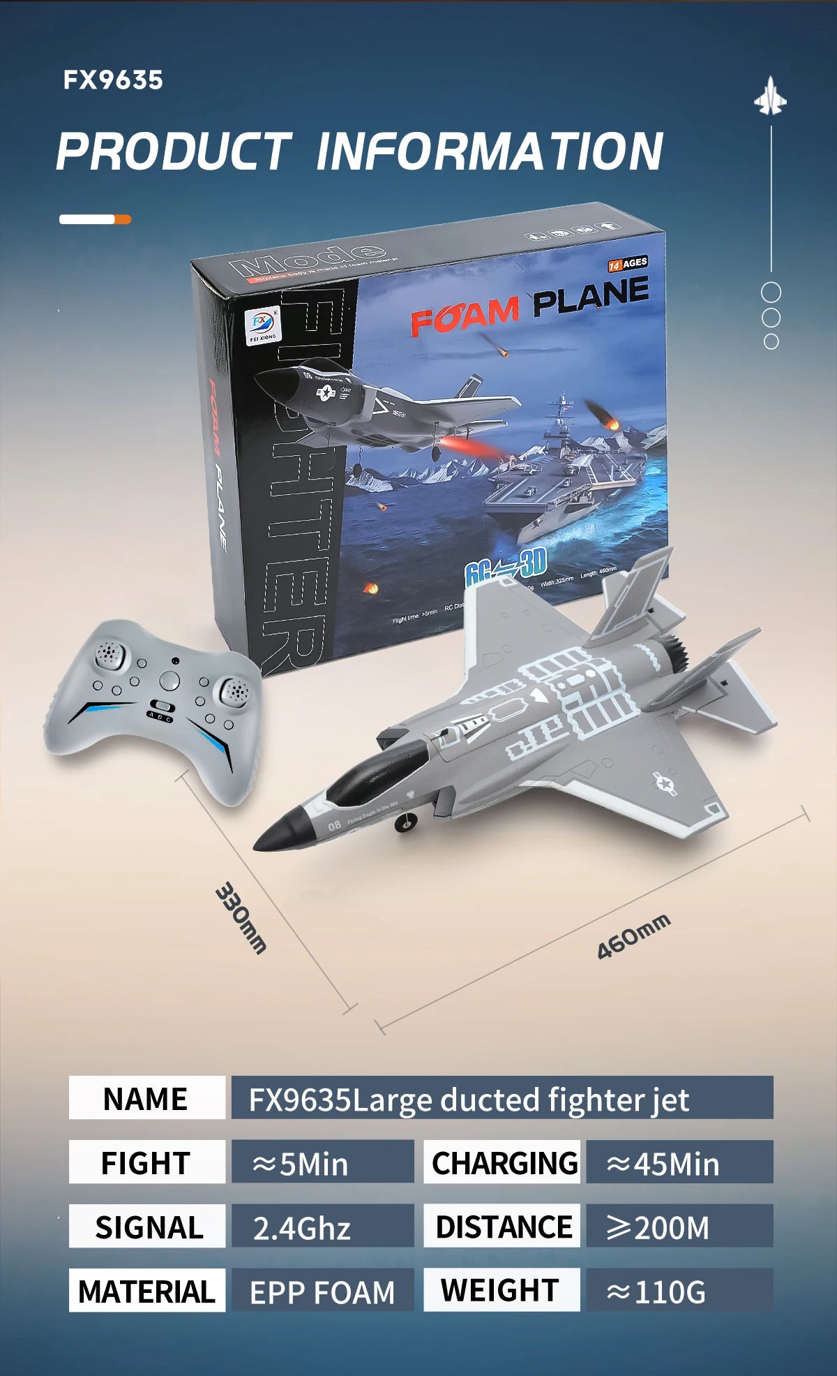 F35 Fighter Jet RC Plane FX9635 4CH Remote Control Airplane High Brushless Stunt Flying Glider Model Toys for Adults Boys Gift