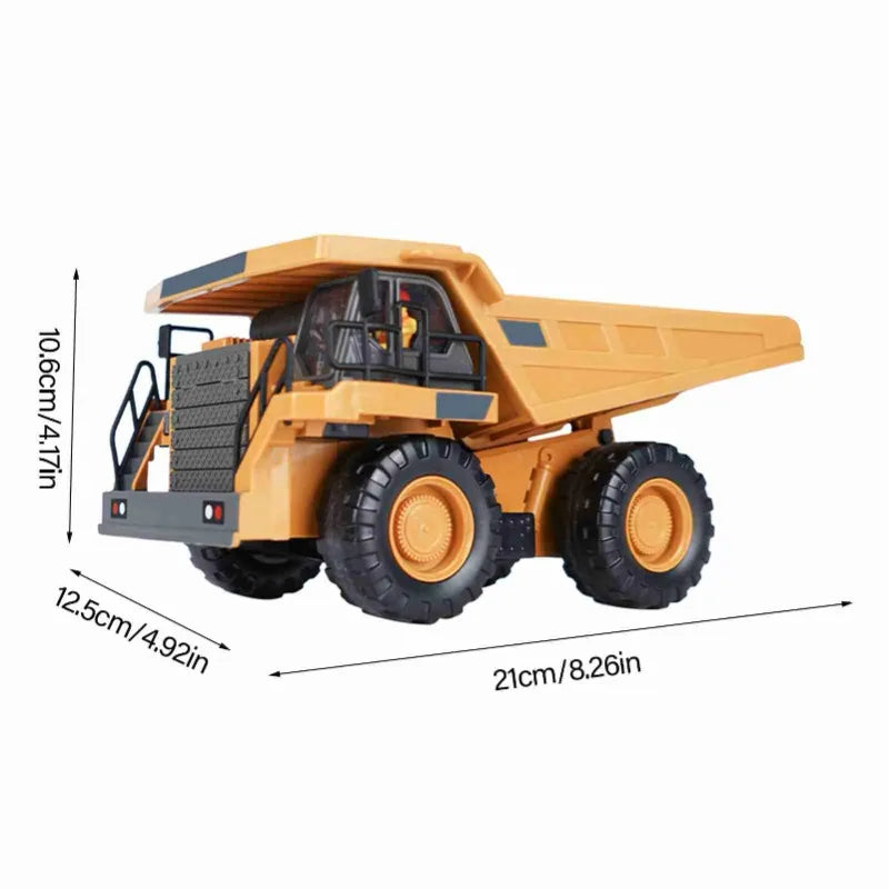 RC Dump Truck 1/24 2.4GHz 9CH RC Construction Truck Engineering Vehicles Educational Toys for Kids with Light Music