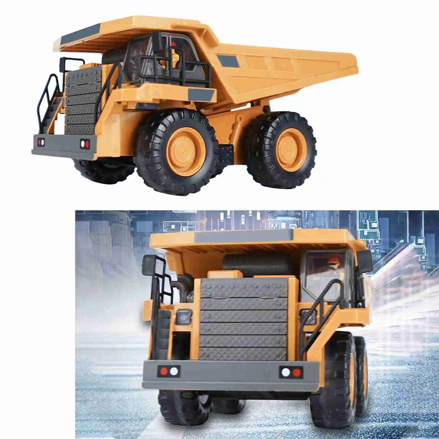 RC Dump Truck 1/24 2.4GHz 9CH RC Construction Truck Engineering Vehicles Educational Toys for Kids with Light Music