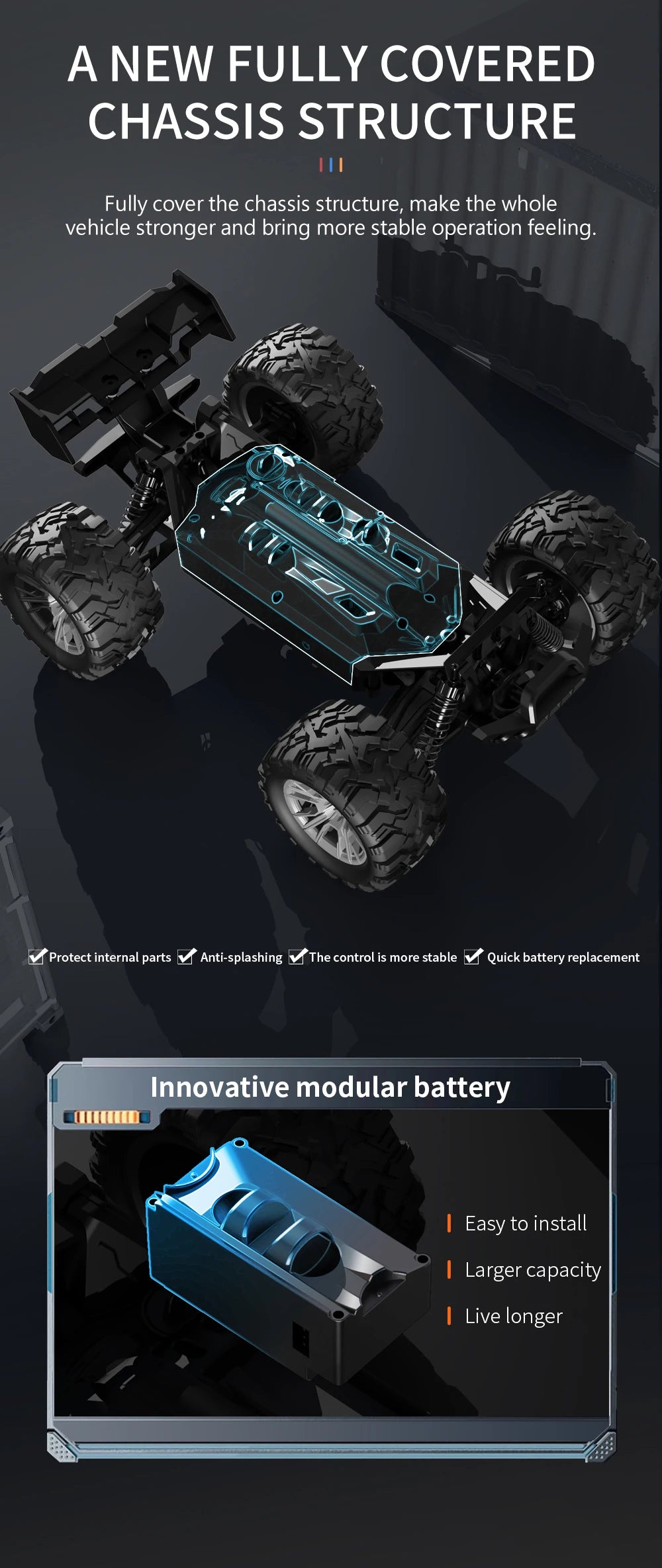 40KM/H High Speed KF15 1:16 RC Car 2.4G Remote Control Truck Electric Off-Road Drift Racing Car Toys