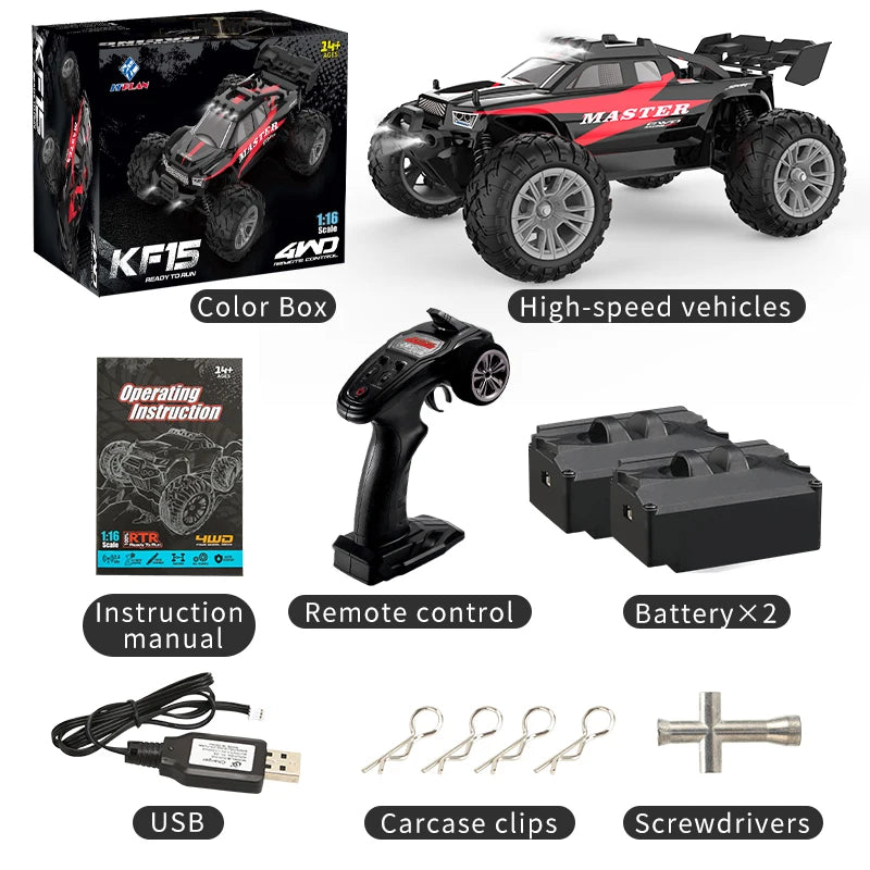 40KM/H High Speed KF15 1:16 RC Car 2.4G Remote Control Truck Electric Off-Road Drift Racing Car Toys