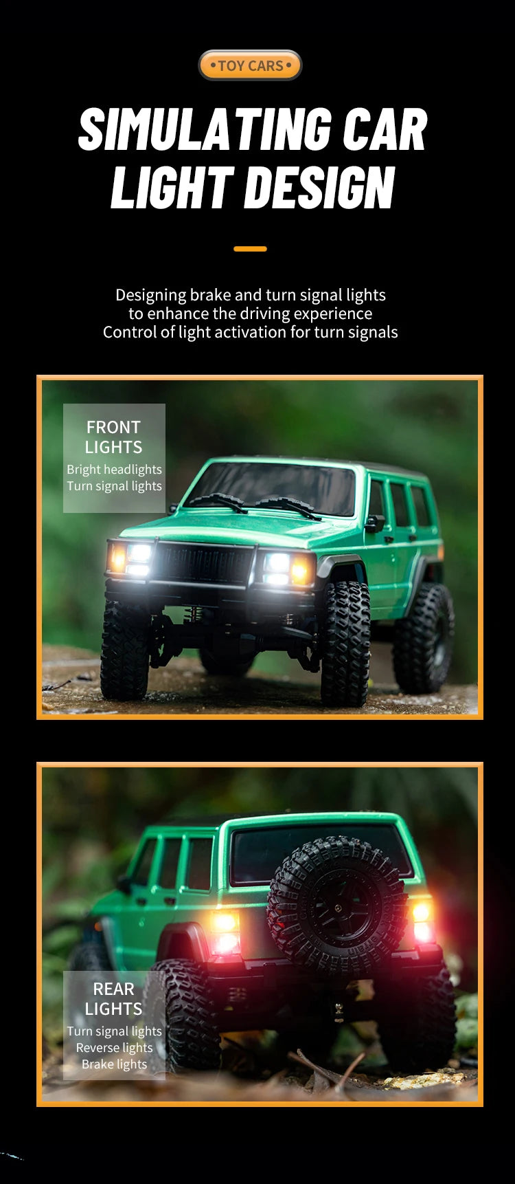 C8809 1/18 RC Car 2.4G Remote Control Crawler 4WD Electric Climbing Off-Road Model Car Toys for Children