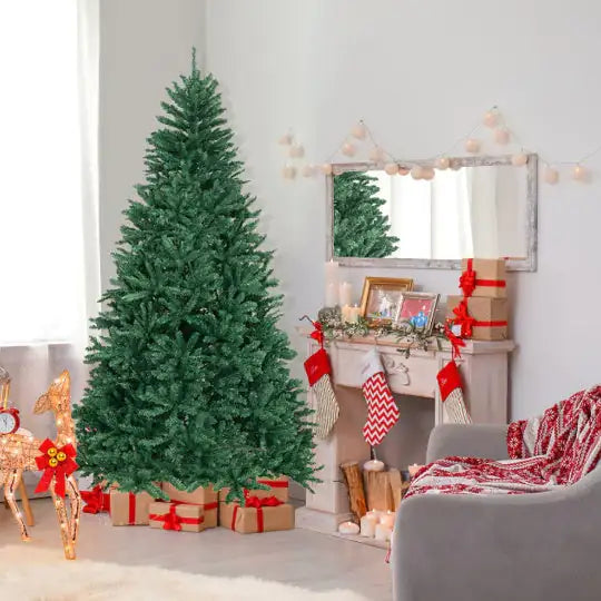 7.5ft Lifelike Artificial Christmas Tree with Metal Stand