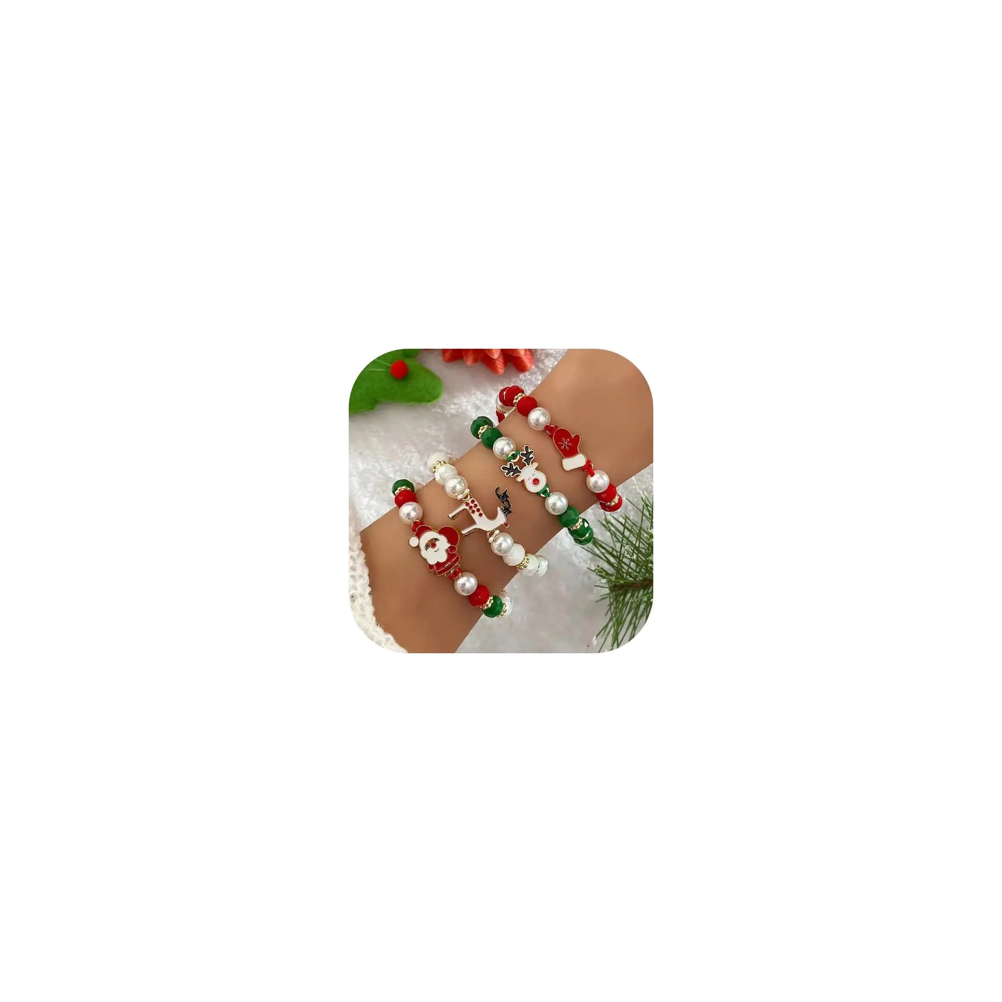 KummerSaprk Christmas Bracelet Womens Gifts for Christmas Snowflake Christmas Bracelets Christmas Charm Bracelets Christmas Accessories Jewelry Christmas Stockings Stuffers