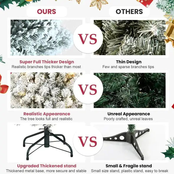 5ft Eco-Friendly Pre-lit Flocked Christmas Tree