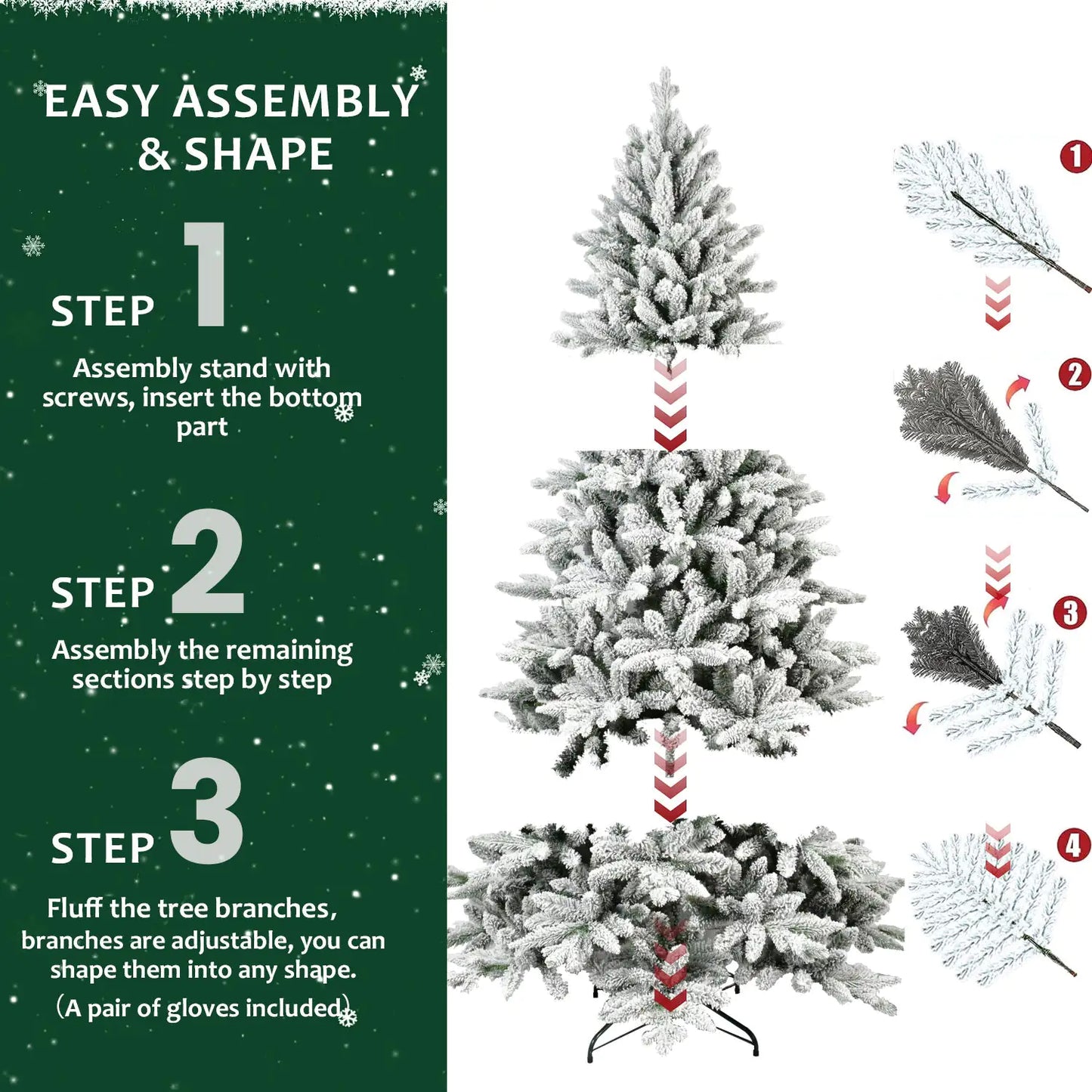 Snowy Serenity 7-Foot Artificial Christmas Tree