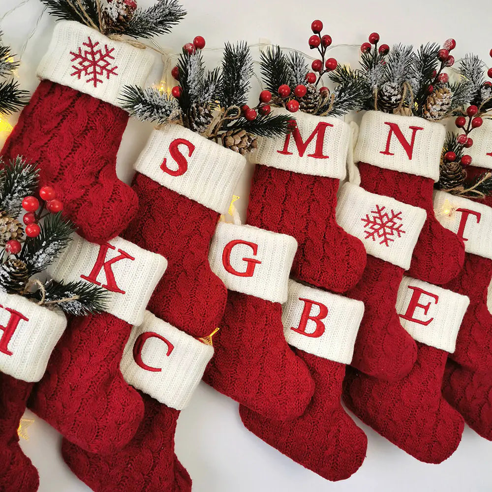 Holiday Letter Knit Socks