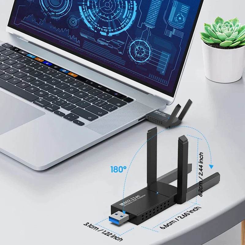 Dual Band Wireless USB 3.0 Adapter 1300Mbps