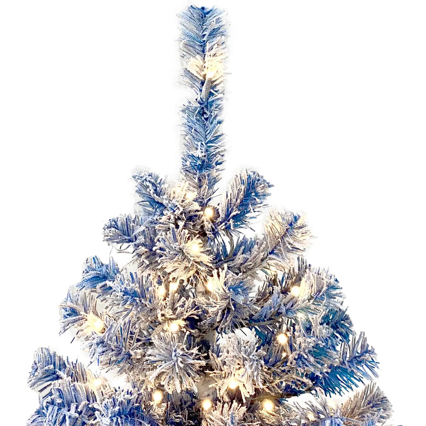 6 Foot Hinged Artificial Fir Christmas Tree With Pre-installed Lights And Snow Covered Artificial Holiday Christmas Tree