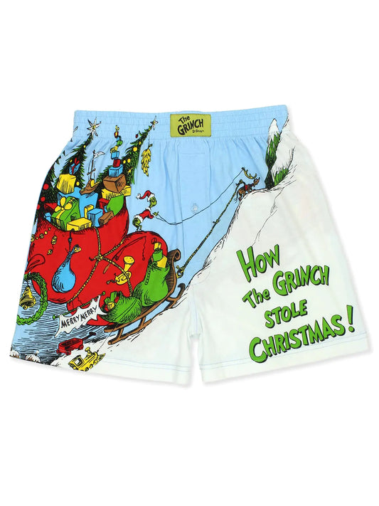 Grinch Themed Cotton Boxer Shorts XS, Blue