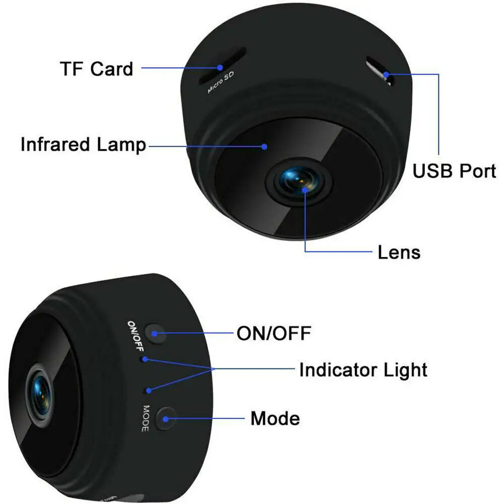 Compact 1080P WiFi Spy Camera with Night Vision