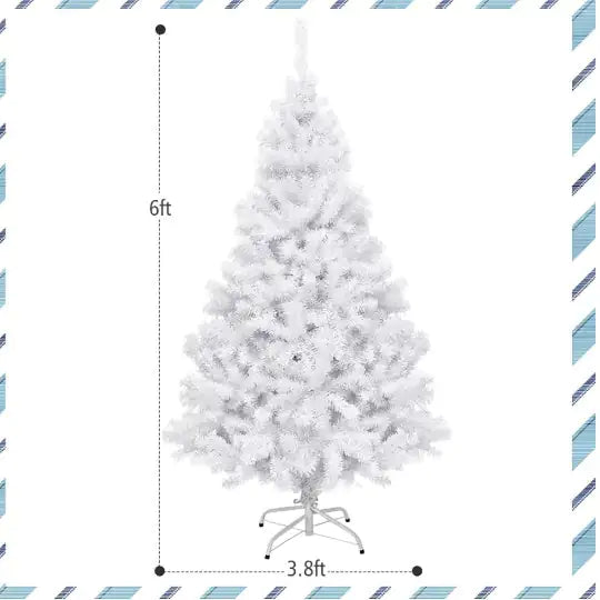 6 Ft White Christmas Pine with Sturdy Metal Stand
