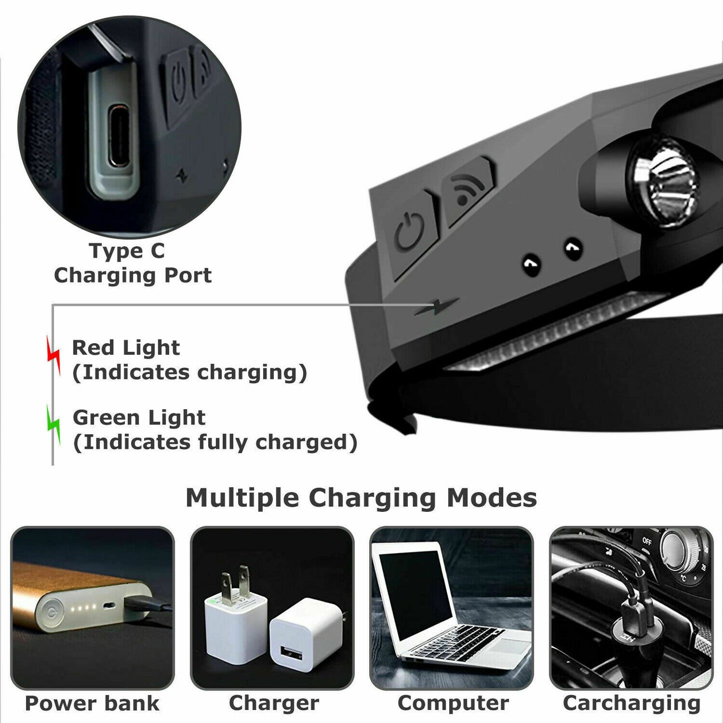 COB LED Rechargeable Headlamp