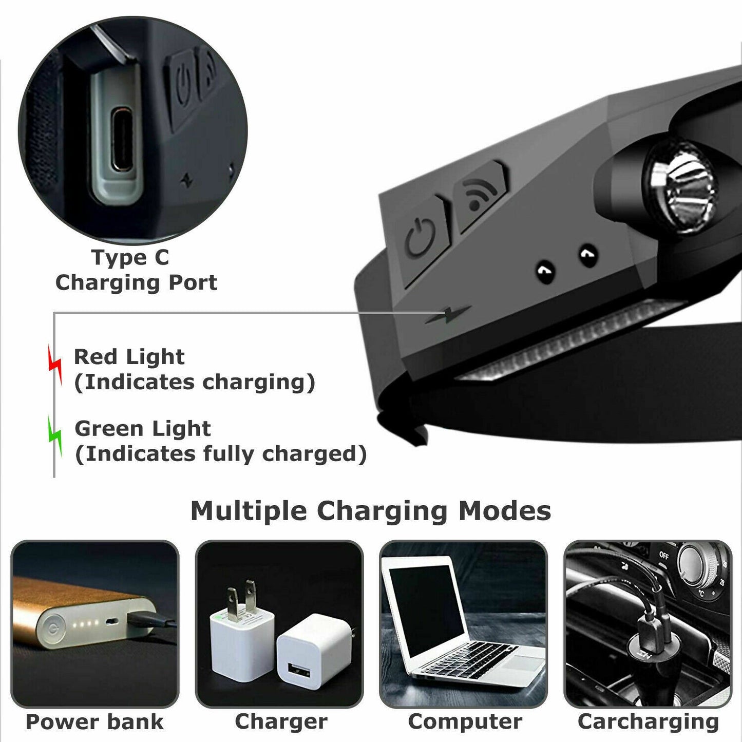 COB LED Rechargeable Headlamp