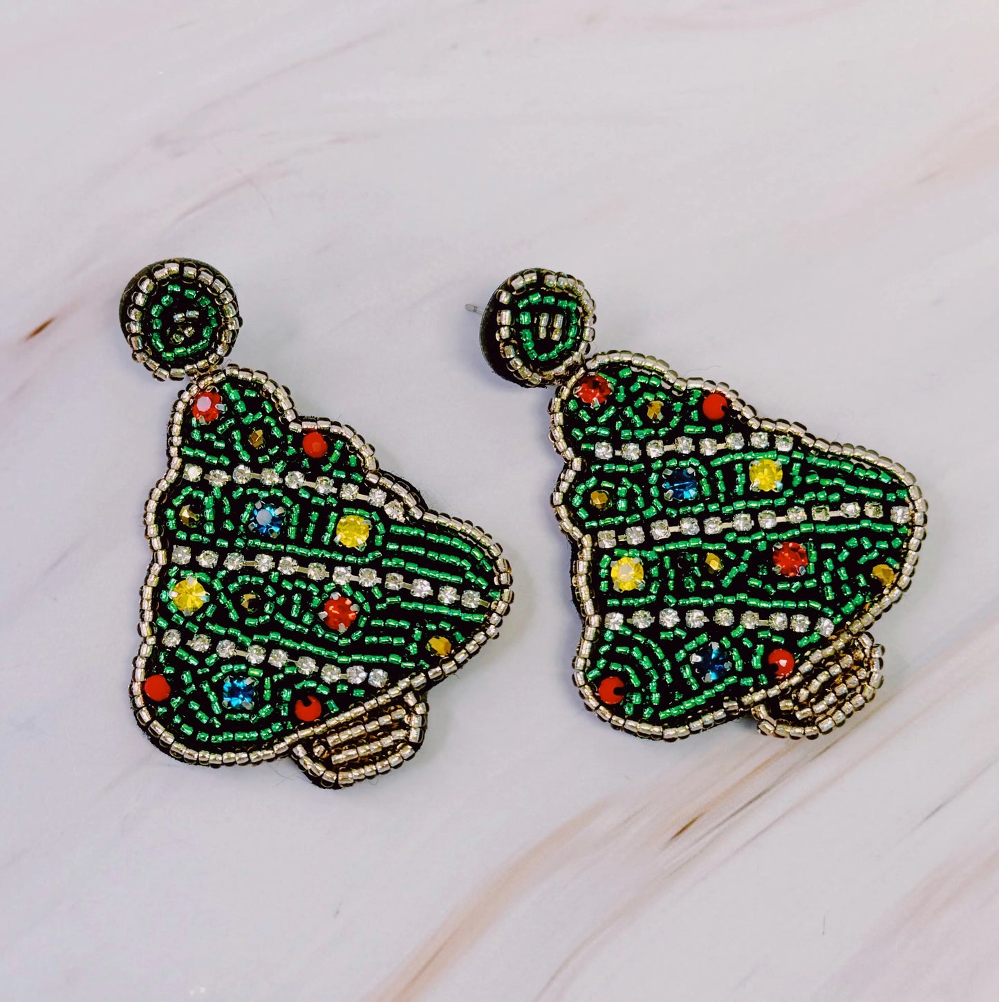 Festive Bead Tree Earrings