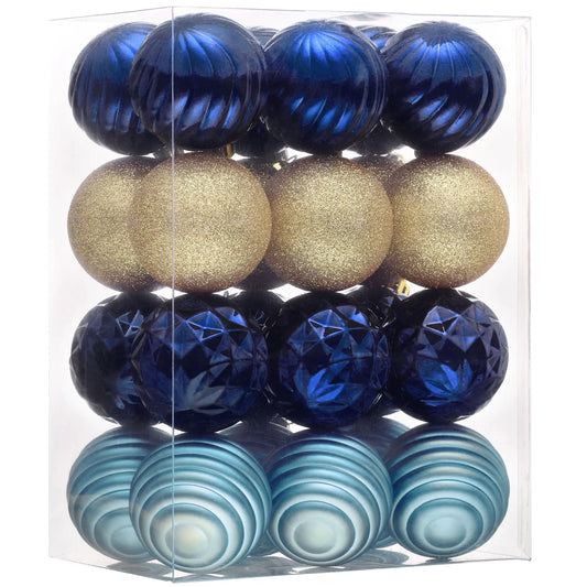 Valery Madelyn 24ct Festive Ornaments Set in Blue & Gold