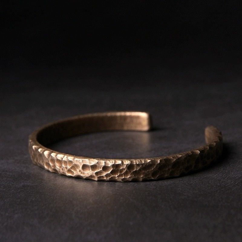 Neutral Retro Vintage Versatile Couple Hammered Bracelet