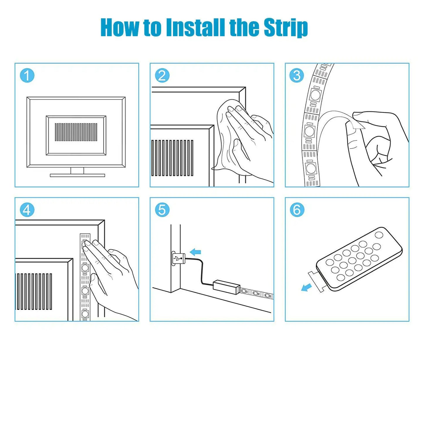 5V USB RGB LED TV Mood Light Kit with Remote