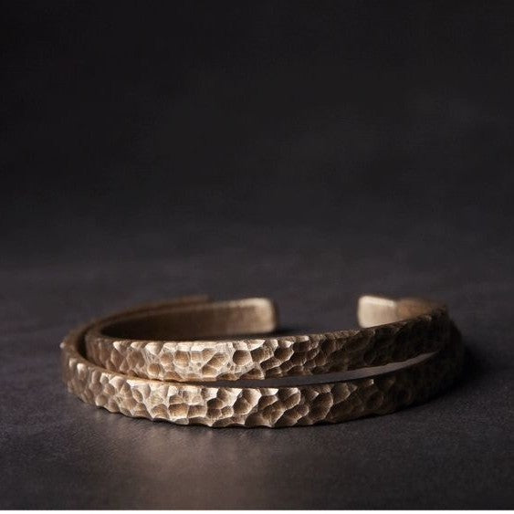 Neutral Retro Vintage Versatile Couple Hammered Bracelet