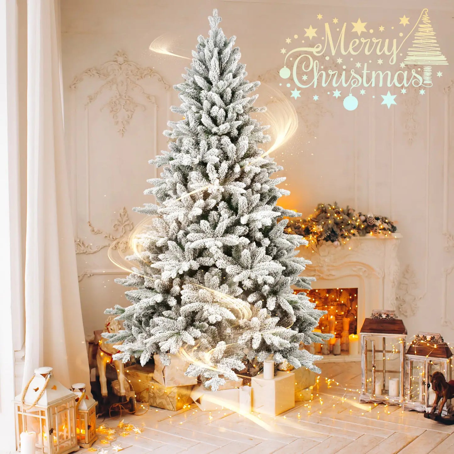 Snowy Serenity 7-Foot Artificial Christmas Tree