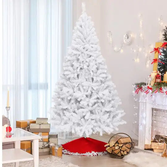 6 Ft White Christmas Pine with Sturdy Metal Stand
