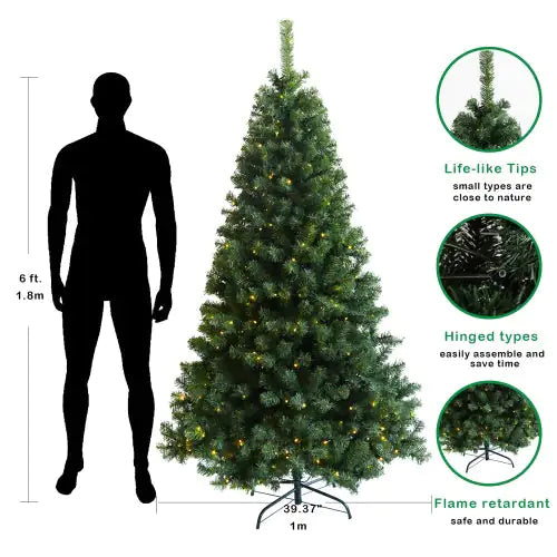6 Foot Easy-Setup Pre-Lit Christmas Tree