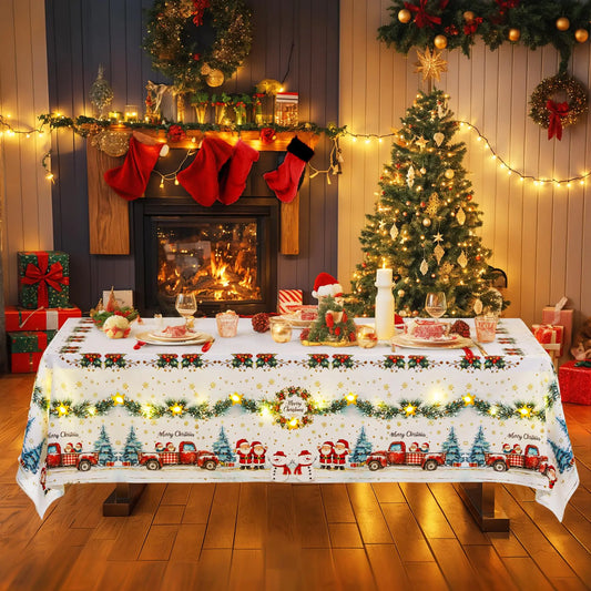 Illuminated Festive Blue Tablecloth 60x84