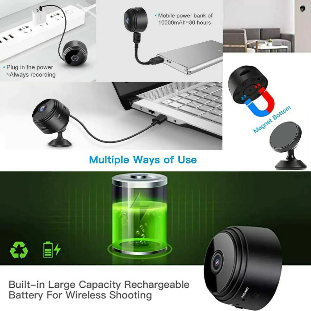 Compact 1080P WiFi Spy Camera with Night Vision